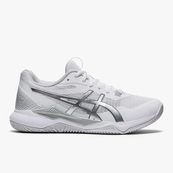 Asics White and Gray Athletic Shoes with Breathable Mesh - Picture 2 of 9